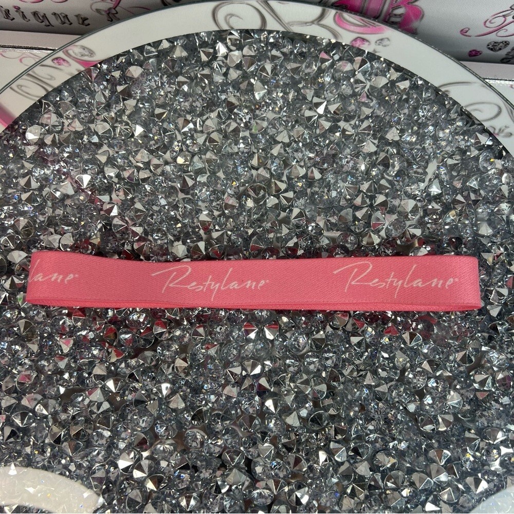 Restylane headband skincare white stretchy Pink